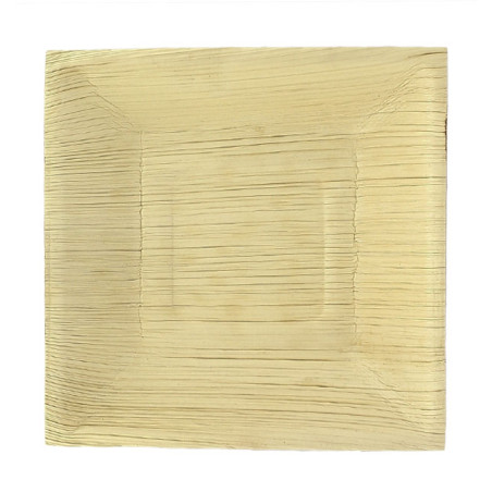 Prato quadrado de folha de palmeira 16,5x16,5cm (6 Unidades)