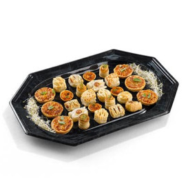 Bandeja Plastico Luxo Octog. Marmore 46x30 cm (50 Uds)