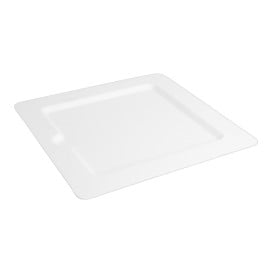 Prato Quadrado Incisura Cana-de-açúcar Branco 200x200mm (50 Uds)