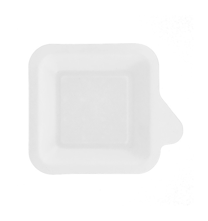 Prato Quadrado Aba Cana-de-açúcar Branco 11x11cm (1000Uds)