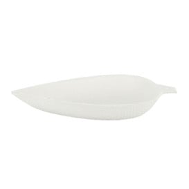 Mini Prato Cana de Açúcar Folha Branco 9x6cm (600 Uds)