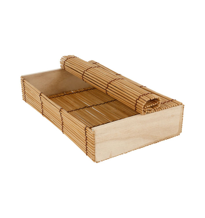 Embalagem de Bambu para sushi 23x13x4,5cm (1 Ud)