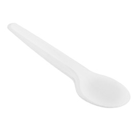 Mini Colher em Papel Branco 13cm (50 Uds)