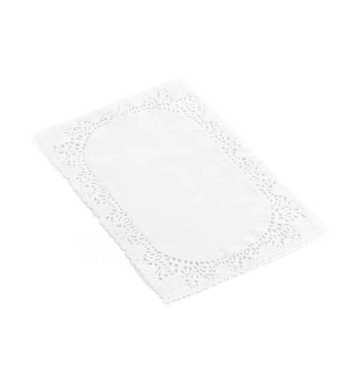 Naperon Papel Branco Rendado Rect. 20x30cm (250 Uds)