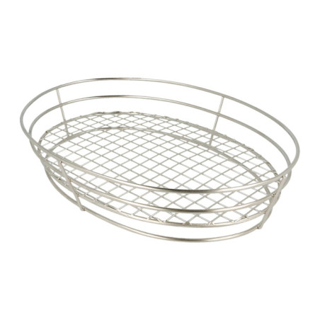 Cesta Oval en Aço Prata 280x205x57mm (24 Uds)