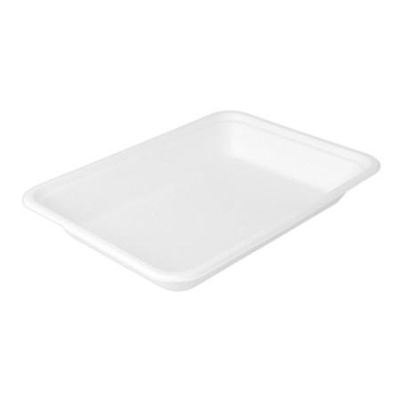 Bandeja Bio da cana-de-açúcar Branco 19,6x14,7cm  (50 Uds)