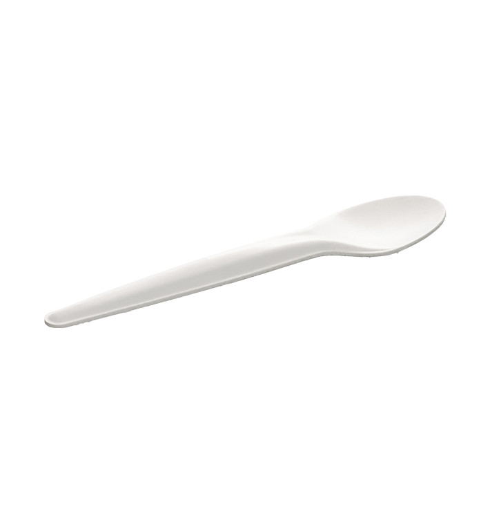 Mini Colher em Papel Branco 13cm (50 Uds)