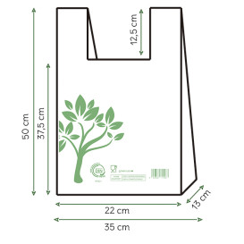 Saco com Alça Home Compost “Be Eco!” 35x50cm (100 Uds)