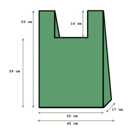 Saco Plastico 70% Reciclado “Colors” Verde 42x53cm 50µm (1.000 Uds)