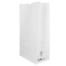 Saco de Papel Sem Asas Kraft Branco 60g/m² 18+11x34cm (500 Uds)