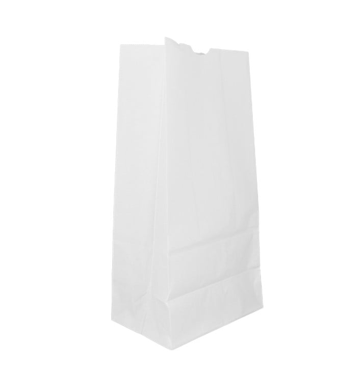 Saco de Papel Sem Asas Kraft Branco 60g/m² 18+11x34cm (500 Uds)