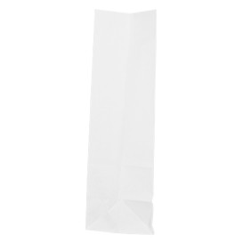 Saco de Papel Sem Asas Kraft Branco 60g/m² 18+11x34cm (500 Uds)