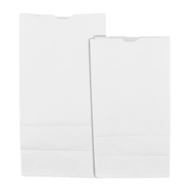 Saco de Papel Sem Asas Kraft Branco 60g/m² 18+11x34cm (500 Uds)