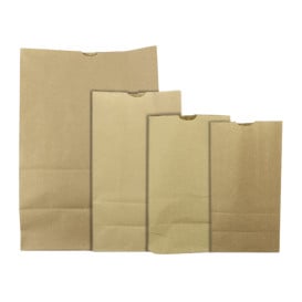 Saco de Papel Sem Asas Kraft Marrom 45g/m² 15+9x28cm (25 Uds)