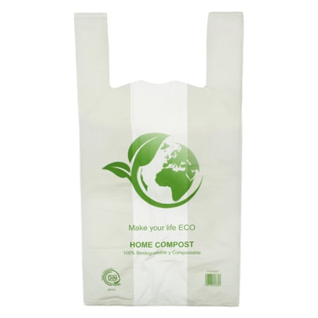 Saco Plastico Alça Bio Home Compost 55x60cm 24µm (100 Uds)