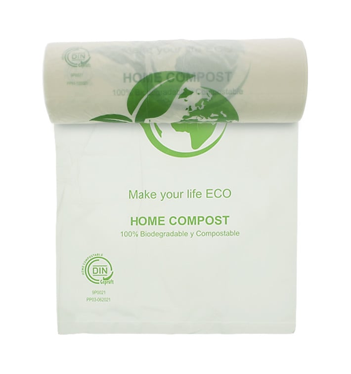 Rolo de Sacos Plasticos sem alças Bio Home Compost 30x40cm (500 Uds)