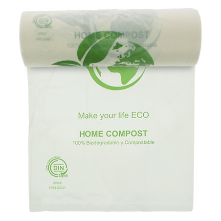 Rolo de Sacos Plasticos sem alças Bio Home Compost 30x40cm 15µm (500 Uds)