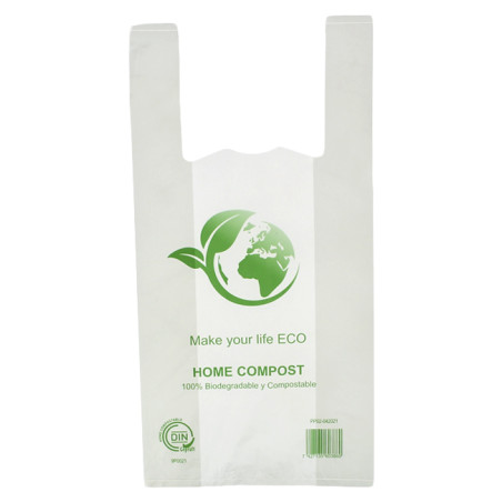 Saco Plastico Alça Bio Home Compost 30x40cm 17,25µm (2.000 Uds)