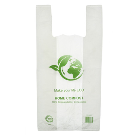 Saco Plastico Alça Bio Home Compost 40x50cm 17,25µm (1.000 Uds)