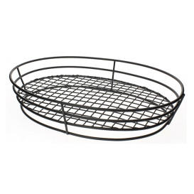 Cesta Oval en Aço Preto 280x205x57mm (1 Ud)