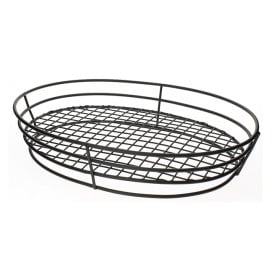 Cesta Oval en Aço Preto 280x205x57mm (24 Uds)