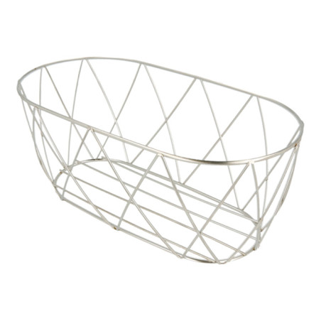 Cesta Oval en Aço Prata 255x127x102mm (1 Ud)