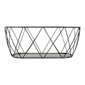 Cesta Oval en Aço Preto 255x127x102mm (1 Ud)