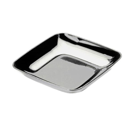 Prato Plastico Degustação Prata 6x6x1cm (200 Uds)