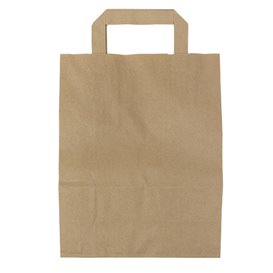 Sacos de Papel Kraft de Alça plana 80g/m² 22+10x28cm (50 Uds)