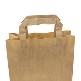 Sacos de Papel Kraft de Alça plana 80g/m² 22+10x28cm (50 Uds)