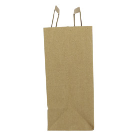 Sacos de Papel Kraft de Alça plana 80g/m² 26+14x29cm (50 Uds)