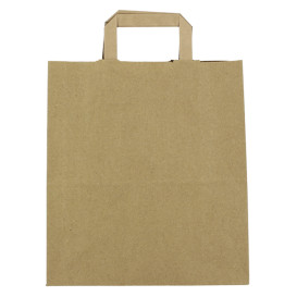 Sacos de Papel Kraft de Alça plana 80g/m² 26+14x29cm (50 Uds)