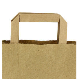 Sacos de Papel Kraft de Alça plana 80g/m² 26+14x29cm (50 Uds)