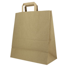 Sacos de Papel Kraft de Alça plana 80g/m² 32+16x35cm (250 Uds)