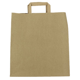 Sacos de Papel Kraft de Alça plana 80g/m² 32+16x35cm (250 Uds)