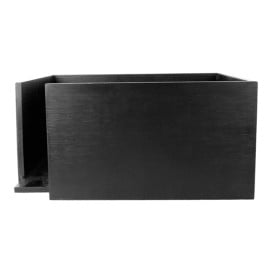 Porta-Guardanapos de Bambu Preto 21x21x10cm (12 Uds)