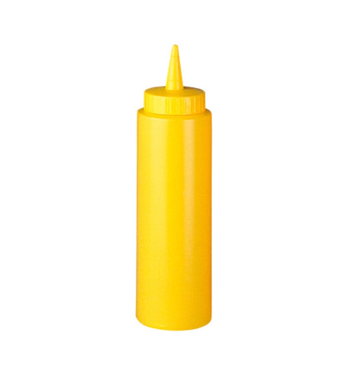 Frascos para Molhos Plastico Amarelo 240ml (6 Uds)