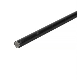 Palhinha Direita Papel Preto Embalada Branco Ø6mm 21cm (250 Uds)