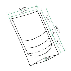 Saco DoyPack Kraft Fecho Zip e Janela 12+6x20cm (50 Uds)