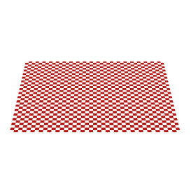 Papel Anti-Gordura “Vichy” Vermelho 20x24,5 cm (1000 Uds)