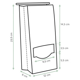 Saco Sem Alças Kraft Fecho Metálico e Janela 12+6x23,5cm (1000 pcs)