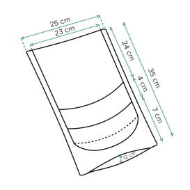 Saco DoyPack Kraft Fecho Zip e Janela 25+12x35cm (250 Uds)