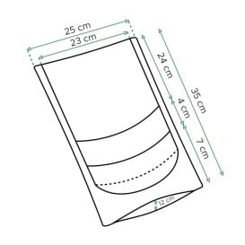 Saco DoyPack Kraft Fecho Zip e Janela 25+12x35cm (50 Uds)