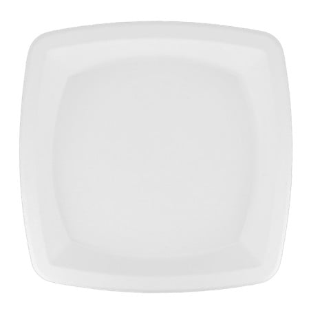 Prato Quadrado Cana-de-açúcar Branco 25cm (500 Uds)