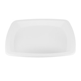 Prato Quadrado Cana-de-açúcar Branco 25cm (500 Uds)