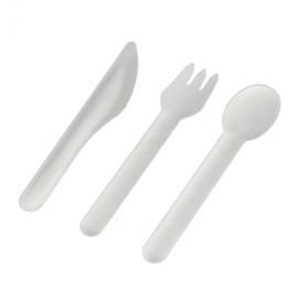 Faca em Cana-de-Açúcar Branco 16cm (1.000 Uds)