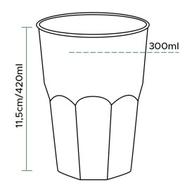 Copo Plastico "Frost"  Turquesa PP 420ml (420 Uds)