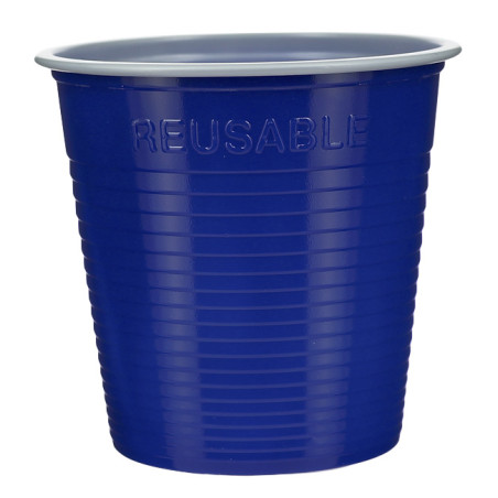 Copo de Plastico PS Reutilizável Bicolor Azul 230ml (420 Uds)