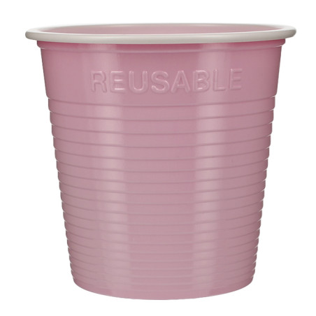 Copo Reutilizável Econômico PS Bicolor Rosa 230ml (420 Uds)