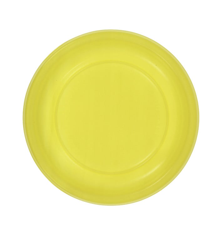 Prato Plano Reutilizável Económico PS Amarelo Ø22cm (200 Uds)